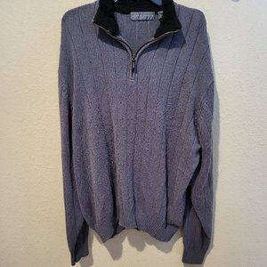 #40 Men's XXL Oscar De LaRenta Gray Sweater1/4 Zip